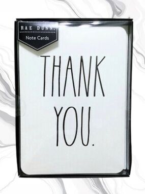 Rae Dunn THANK YOU Blank Note Cards 12 w Envelopes BNIB